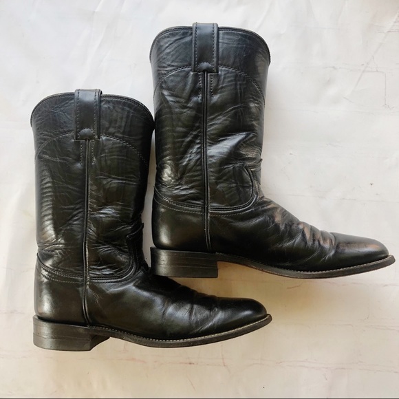 [Justin] mens leather roper boots 5.5 B - Picture 3 of 11